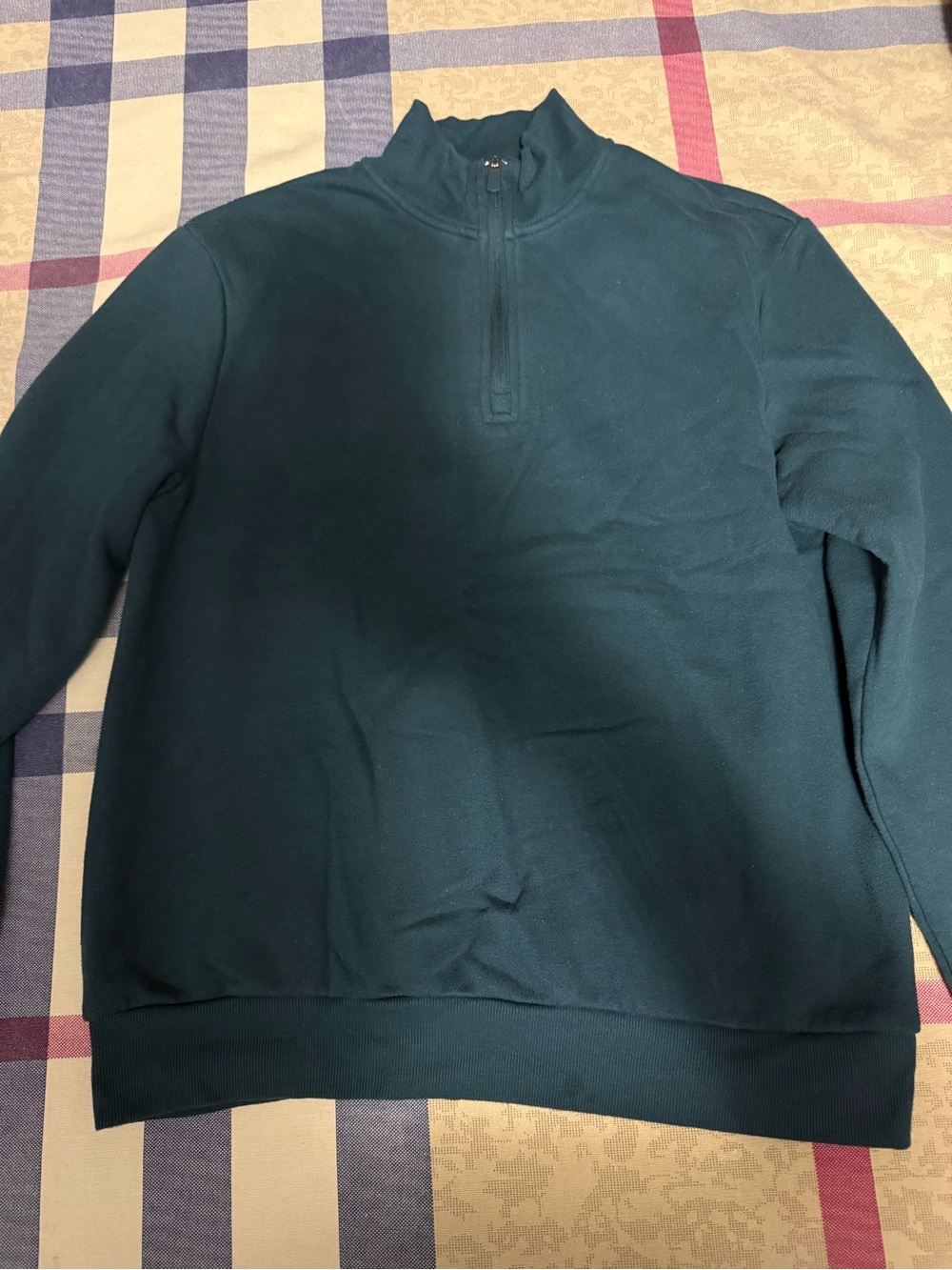 Tek Gear Men's Quarter-Zip Fleece Sweater Pullover - Teal (M)